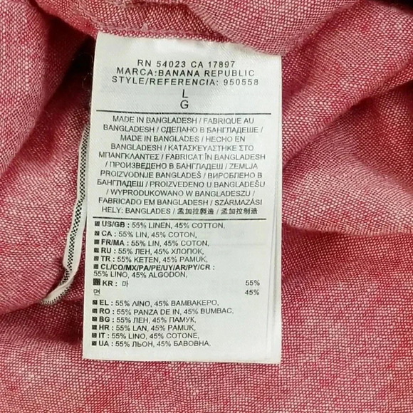 Banana Republic Large Cotton Blend Dual Pocket Men - Picture 6 of 6